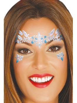 Joyas Faciales adhesivas Azules y Blancas