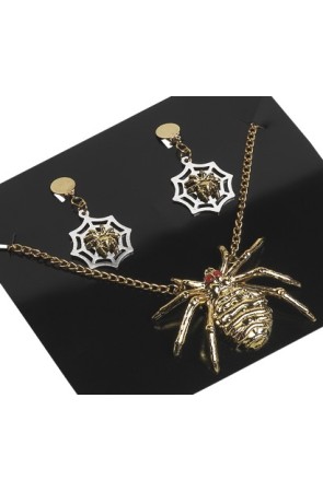 HALLOWEEN JUEGO ARAÑA PENDIENTES Y COLGANTE