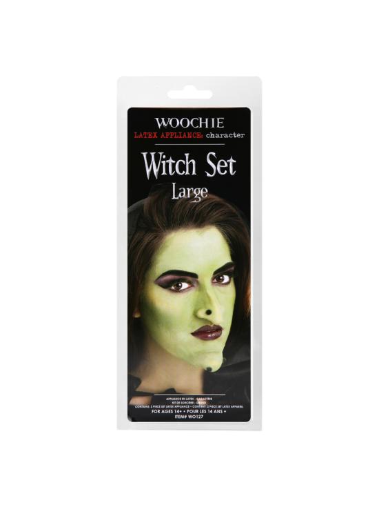 Juego de aparatos de látex para nariz y mentón Woochie Witch, Profesional