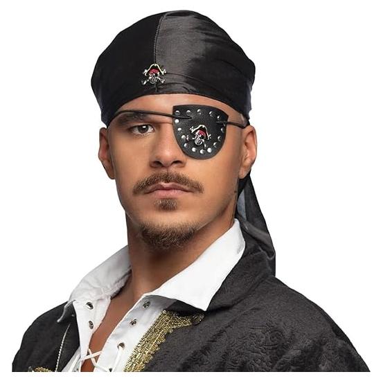 Set Maestro pirata (pañuelo y parche en el ojo)