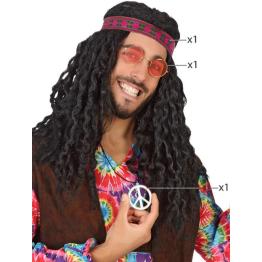 Kit para disfraz de hippie años 60