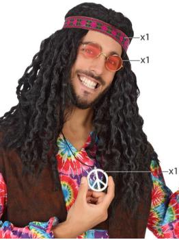 Kit para disfraz de hippie años 60
