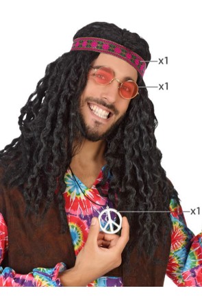 Kit para disfraz de hippie años 60