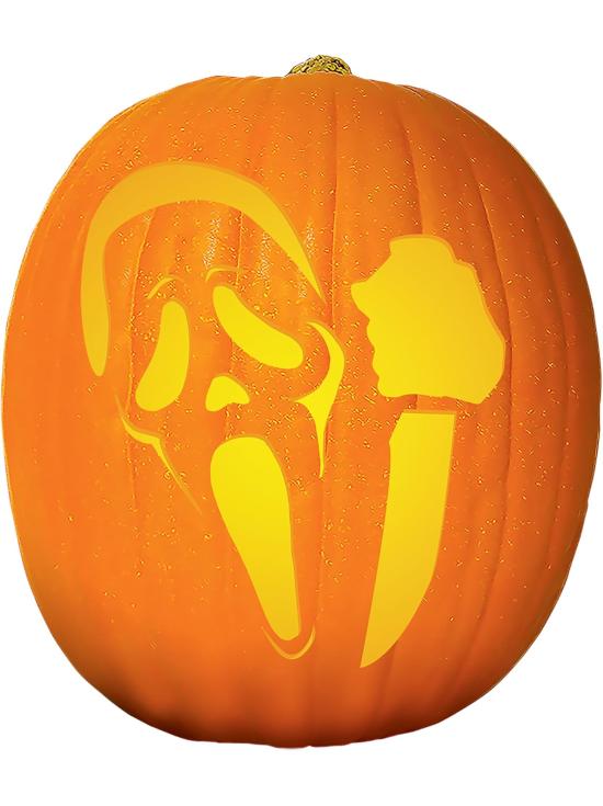 Kit para tallar calabazas Ghost Face Scream con 6 plantillas