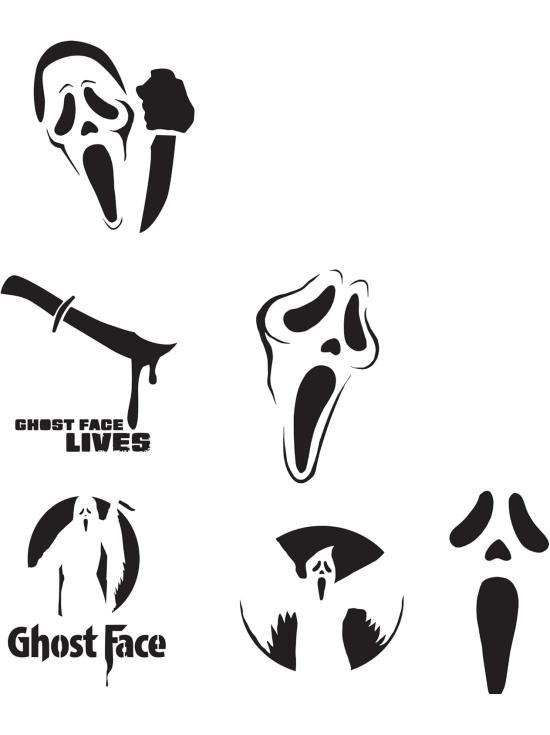 Kit para tallar calabazas Ghost Face Scream con 6 plantillas