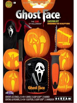 Kit para tallar calabazas Ghost Face Scream con 6 plantillas