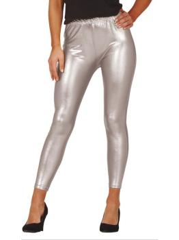 Leggins metalizados plateados