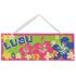 Letrero decorativo fiesta hawaiana 25 x 11,5 cms