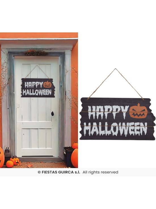 Letrero "Happy Halloween" 34x19 cm