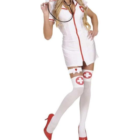 Liguero Blanco con Lazo y Diamante enfermera Liguero Blanco con Lazo y Diamante enfermera