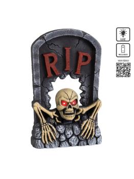 Lápida animada con luz, sonido y movimiento para Halloween – 55 cm
