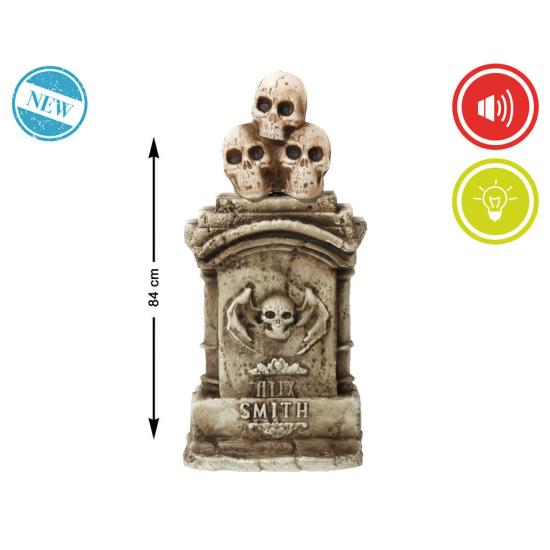 Lápida 84 cm con Luz, Sonido y Movimiento - Decoración de Halloween
