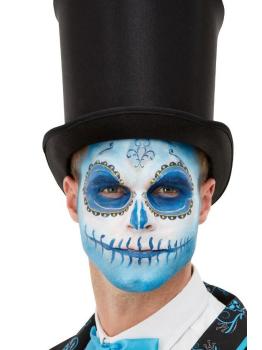 Maquillaje día de los Muertos Azul