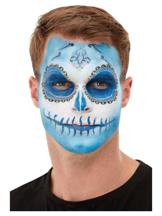 Maquillaje día de los Muertos Azul