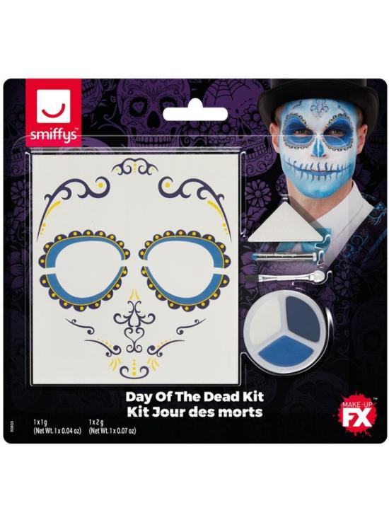 Maquillaje día de los Muertos Azul