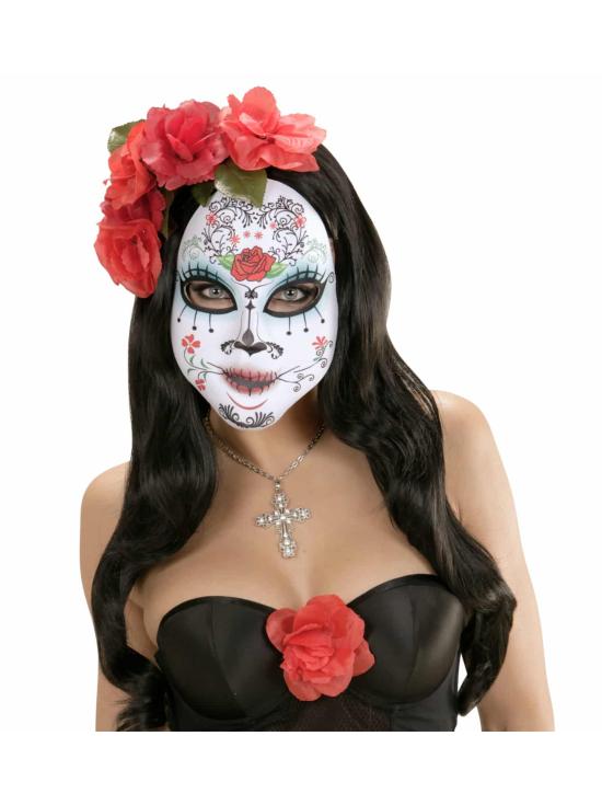 Mascara Catrina Día de los Muertos en Tejido de colores