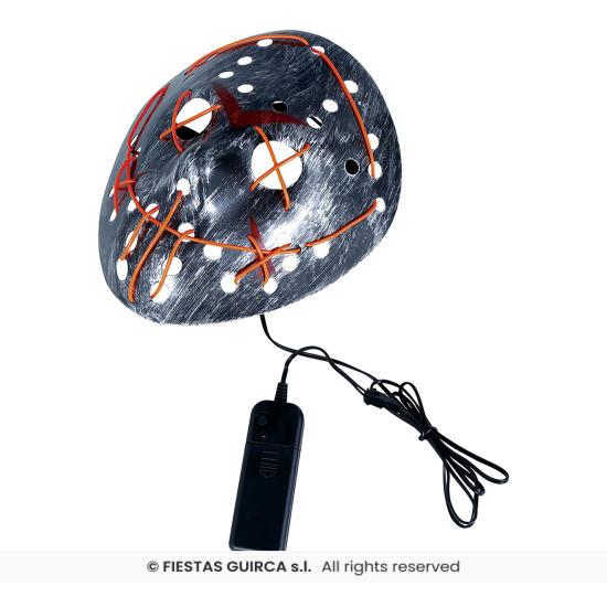 Mascara hockey plata con luz, pvc