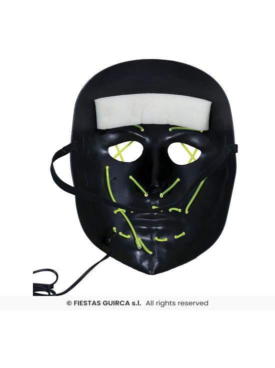 Mascara negra con luz, pvc