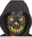 Mascara negra sonrriente con luz, pvc