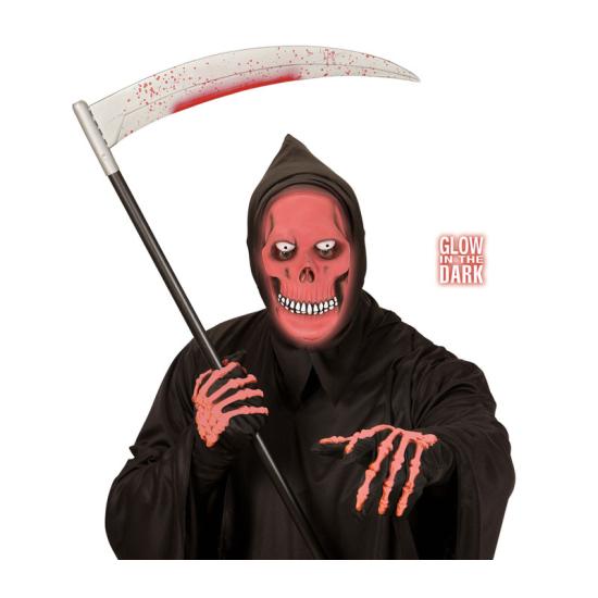 Mascara roja con capucha brilla  oscuridad Mascara roja con capucha brilla  oscuridad