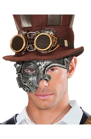 Media Cara Steampunk color Hierro.