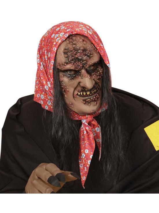 Media Máscara con Cabello Zombie  Bruja