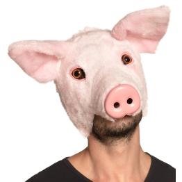 Media máscara de peluche Cerdo