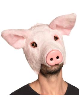 Media máscara de peluche Cerdo