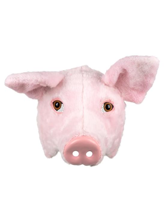 Media máscara de peluche Cerdo