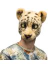 Media máscara de peluche de leopardo