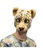 Media máscara de peluche de leopardo