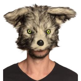 Media máscara de peluche lobo