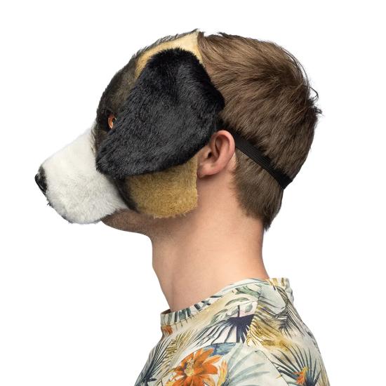 Media máscara de peluche San Bernardo adultos