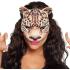 Media máscara, estampado realista leopardo