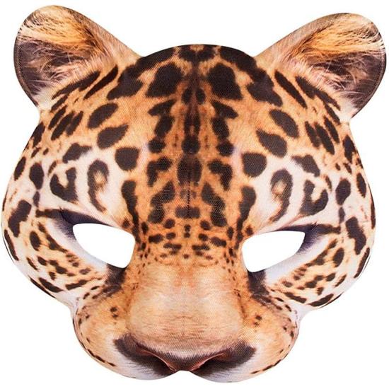 Media máscara, estampado realista leopardo