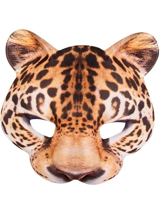 Media máscara, estampado realista leopardo