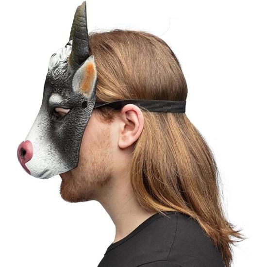 Media máscara, estampado realista Vaca