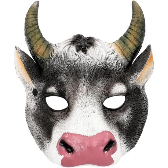 Media máscara, estampado realista Vaca