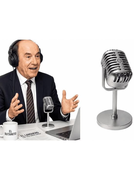 Micrófono retro para disfraces de cantante y rockero