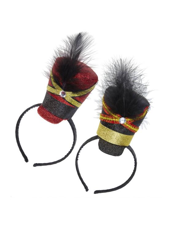 Mini Gorro Majorette Purpurina con Gema y Pluma.2*