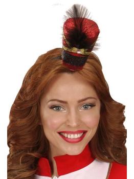 Mini Gorro Majorette Purpurina con Gema y Pluma.2*