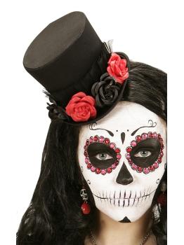 Mini sombrero  Tul y 4 Rosas