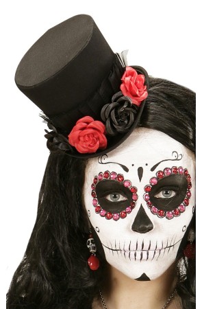 Mini sombrero  Tul y 4 Rosas