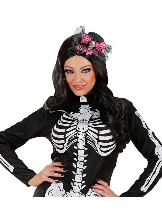 Mini Sombrero con Calavera y Lazo