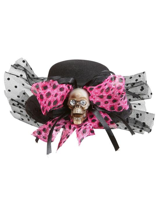 Mini Sombrero con Calavera y Lazo