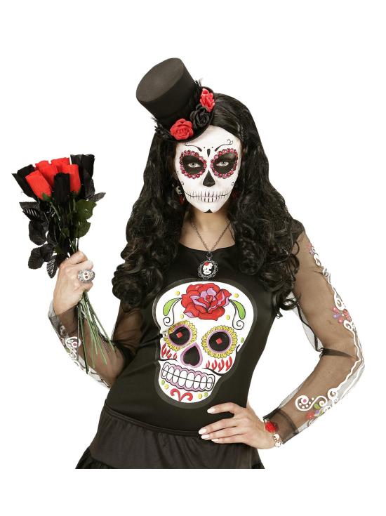 Mini sombrero  Tul y 4 Rosas