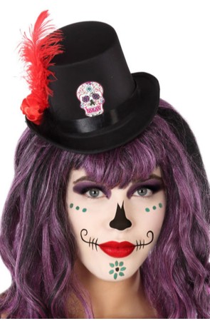 Mini sombrero Gótico con calavera