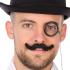 Monóculo con bigote para disfraces