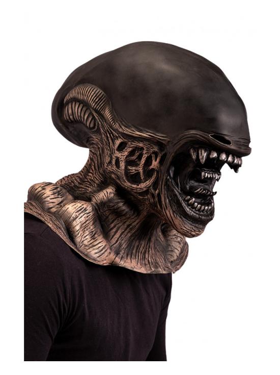 Máscara alienígena de látex con solapa de cartón