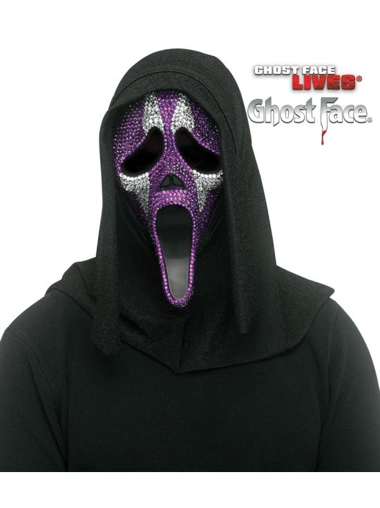 Máscara Brillante de Bufón Ghost Face – Terror con Estilo y Brillo